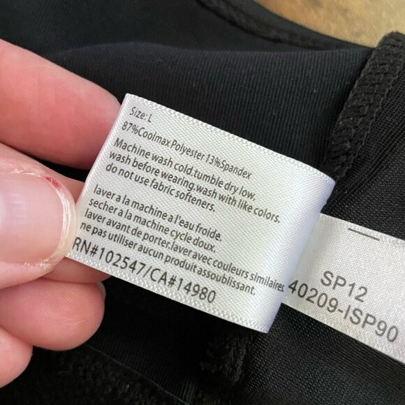 Isis Womens Sports Bra Sz Large Black Wireless CoolMax Full Coverage Gym Workout - Picture 7 of 7